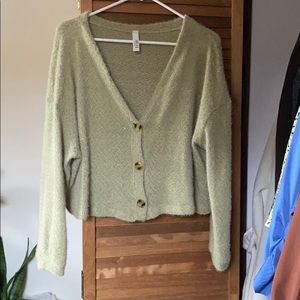 Mint green cropped sweater